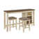 Madalina Dual-Tone Farmhouse Counter Height Dining Set - Table, Storage Unit And 2 Stools. Creamy Off White Finish