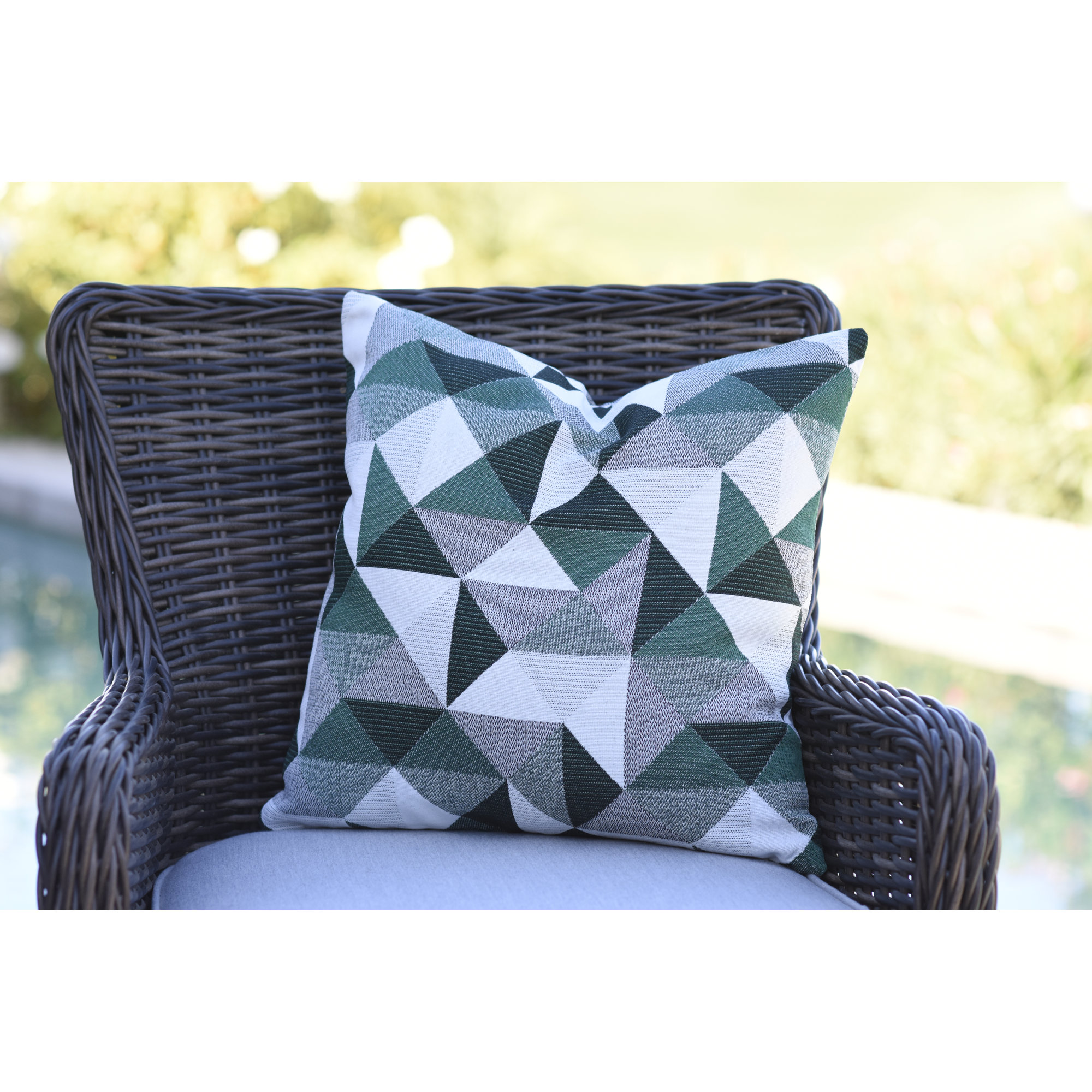 Pacifica Geometric Indoor/Outdoor Throw Pillow, 18"H x 18"W, Ruskin Amazon