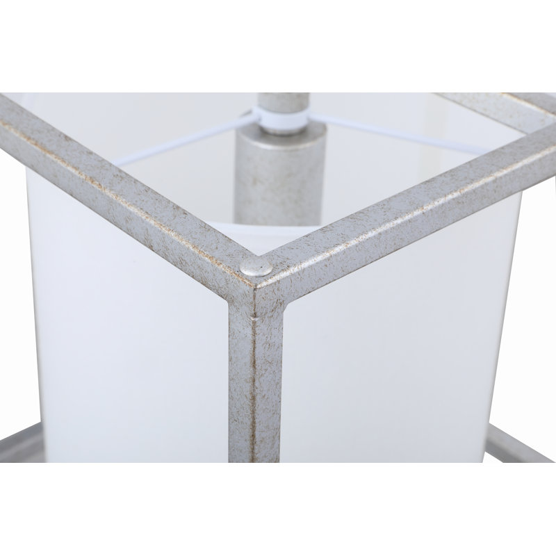 Reinhard Dimmable Lantern Square / Rectangle Chandelier, 14" H x 12" W x 12" D, Silver