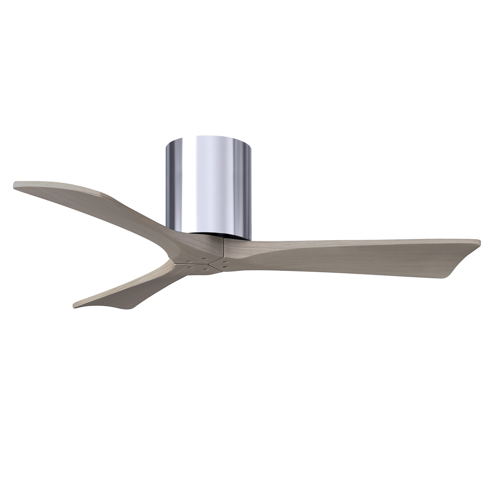 Olivier 3 Blade Ceiling Fan, Polished Chrome, Gray Ash Tone, 42"