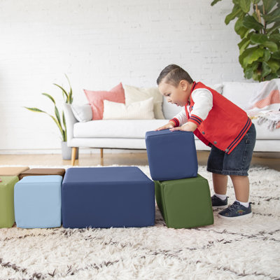 ECR4Kids SoftZone Large Foam Building Blocks, Beginner Playset, 7-Piece