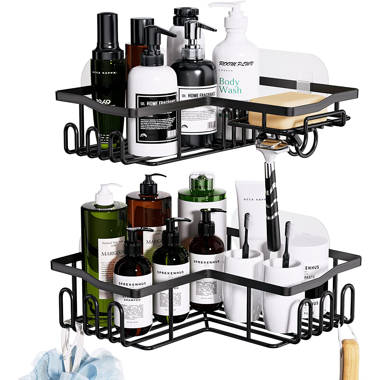 Rebrilliant Stainless Adhesive Shower Caddy with Hooks & Reviews