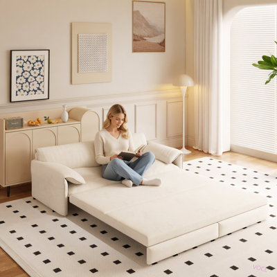 66" Queen Pull Out Sofa Bed,3-In-1 Convertible Sleeper Sofa With Side Storage,Multi-Functional Velvet Loveseat Bed For Living Room,Bedroom,Apartment,Office