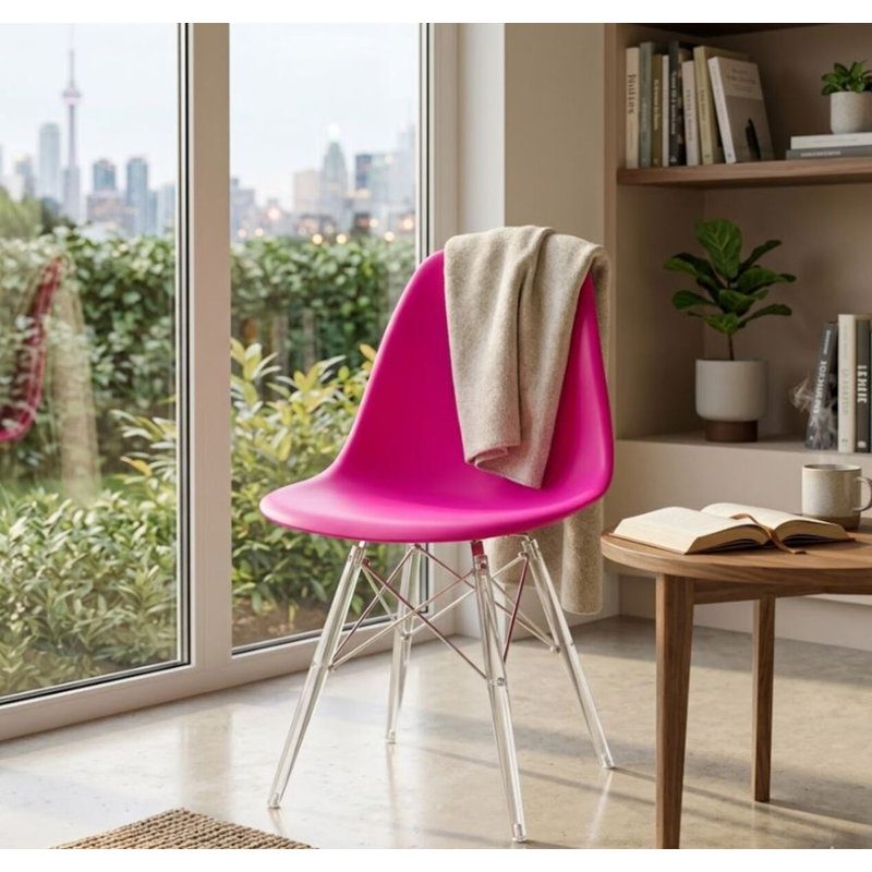 Chaise en plastique Luna, Rose foncé