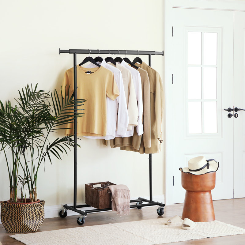 Mcclay 92cm Rolling Clothing Rack, Black