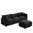 Modular Sectional Sofa, 102 Inch L Shaped Couch Set For Living Room, 3-Seater Comfy Cloud Couches With Movable Ottoman, DIY Combination, Chenille, Black-225206702