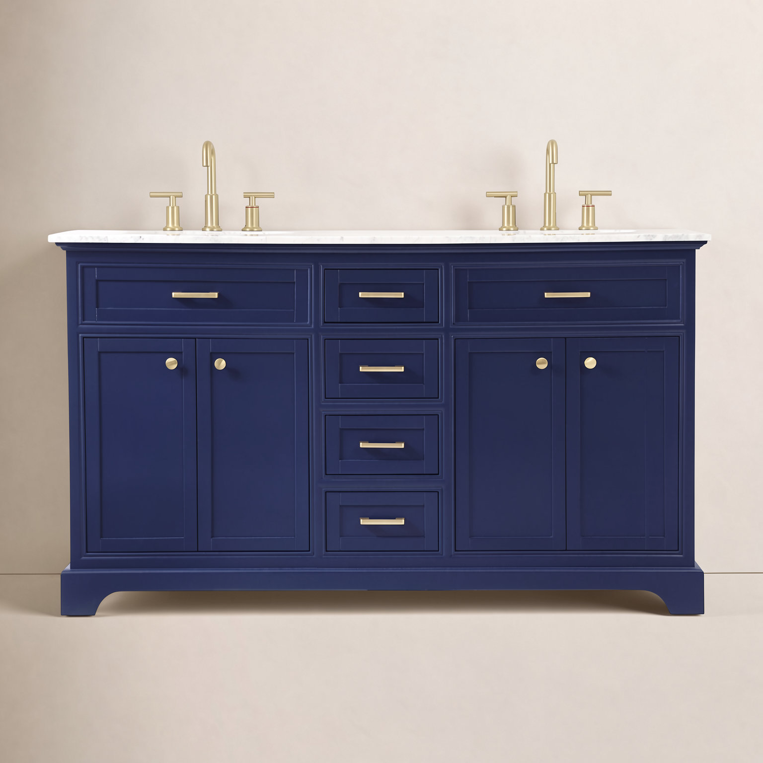 Hermes 60'' Double Bathroom Vanity, Blue