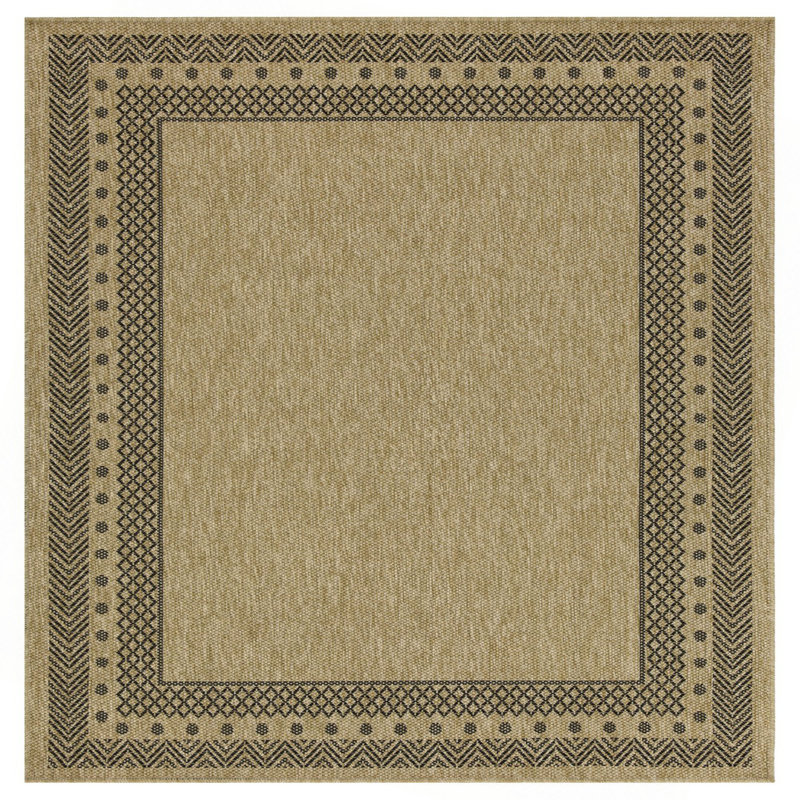 Earth GC_NTL1006 Jute/Black 7 Ft. 10 In. X 10 Ft. 3 In. Indoor/Outdoor Area Rug, Gray, Rectangle 7'10" x 10'3"