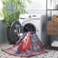 Tucson Vintage Look Machine Washable Non-Slip Area Rug in Black & Grey-1745500123