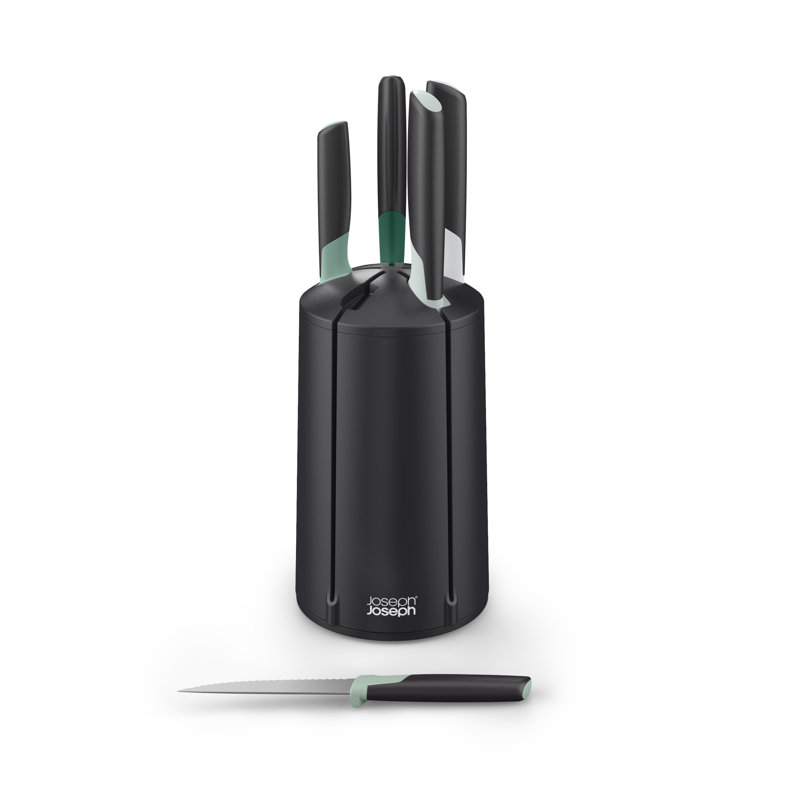 Joseph Joseph Elevate 5-Piece Knife Set with Carousel, Green