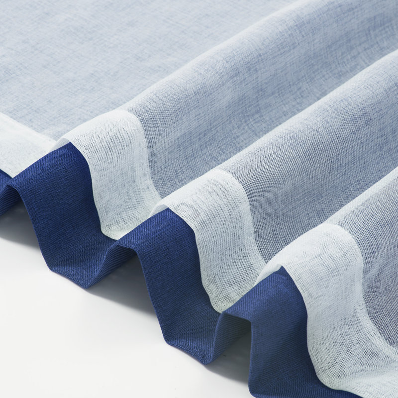 Cantonnière à passe-tringle, L 52 po x L 19 po, Bleu marine