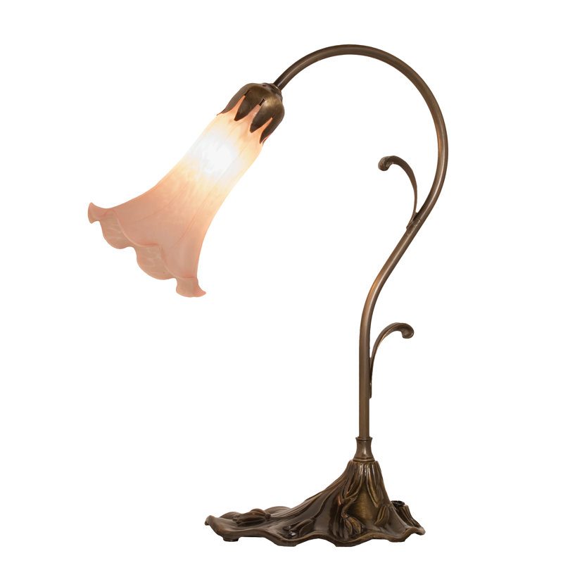 Mini-lampe en ambre de 15 po Frentz, Rose
