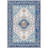 6'x9' Washable Area Rugs Vintage Faux-Wool Boho Carpet for Living Room ,Floral Blue-117659510