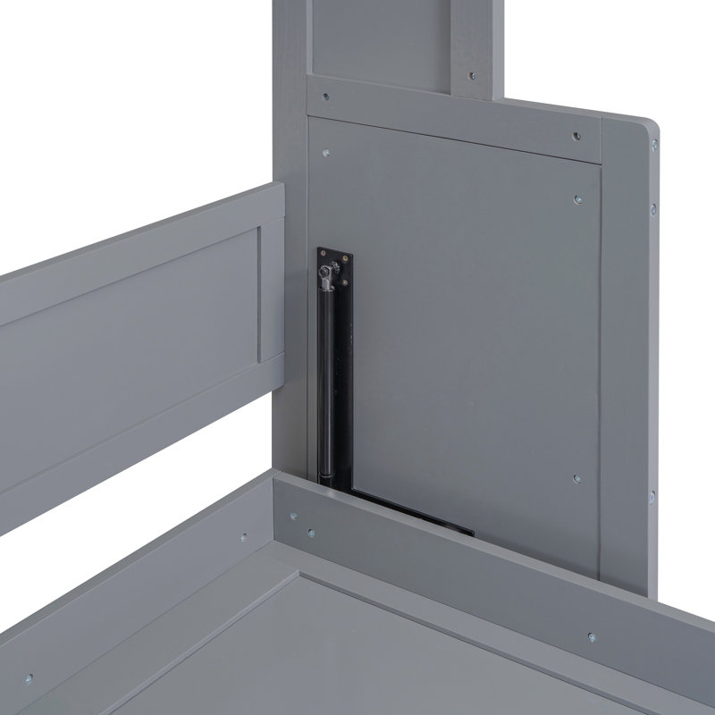 Grand lit escamotable avec tablette, Gris