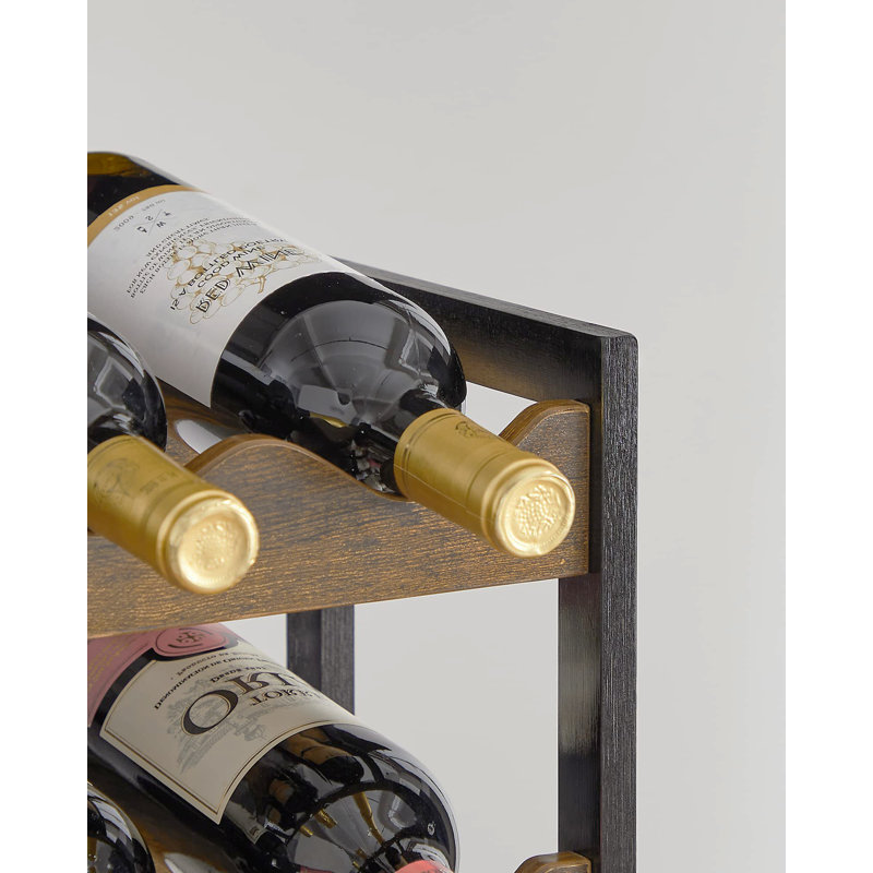 Alminus 12 Bottle Floor Wine Bottle & Glass Rack