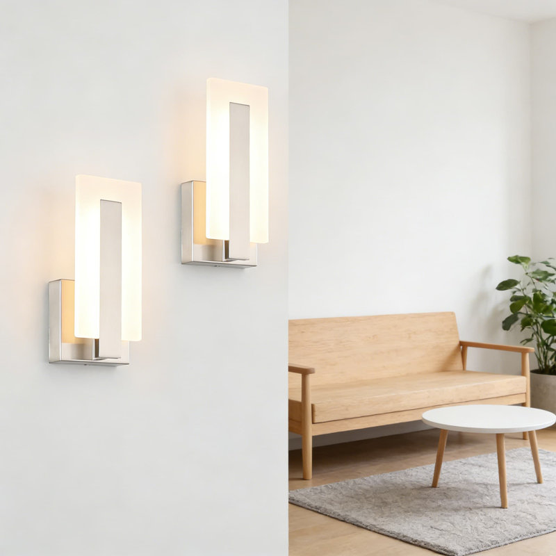 Applique murale moderne à DEL à intensité variable, lumière murale câblée avec lumière blanche chaude réglable, ensemble de 2 pour meuble-lavabo, chambre à coucher, couloir et salon