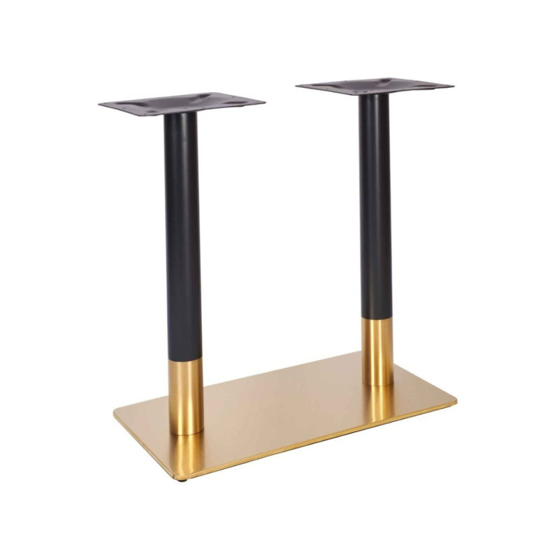 Base de table de salle à manger à double piédestal pour restaurant moderne et noir