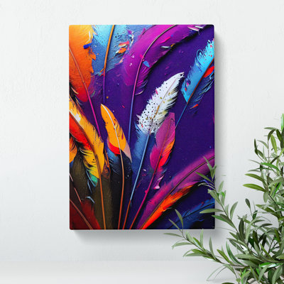 Feathers Painted No.3 - Wrapped Canvas