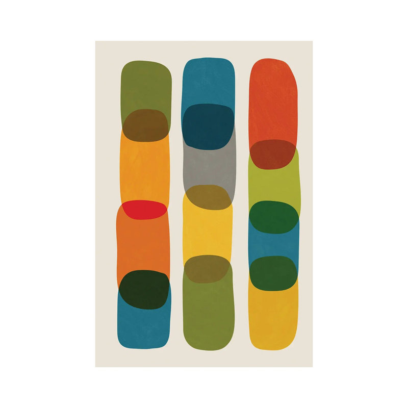 Giclée colorée Mid-Century Modern Bold I - Toile tendue avec châssis, H 18 po x l 12 po