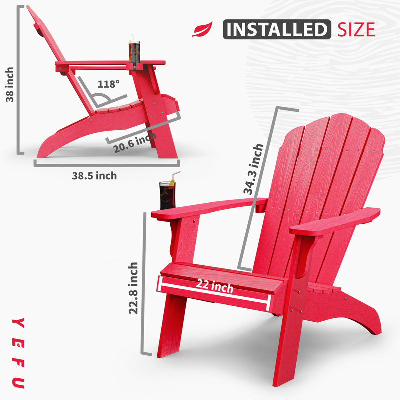 Chaise Adirondack Allurine, Rouge
