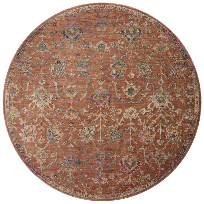 Febbas Performance Oriental Indoor Rug, Round 3'2"