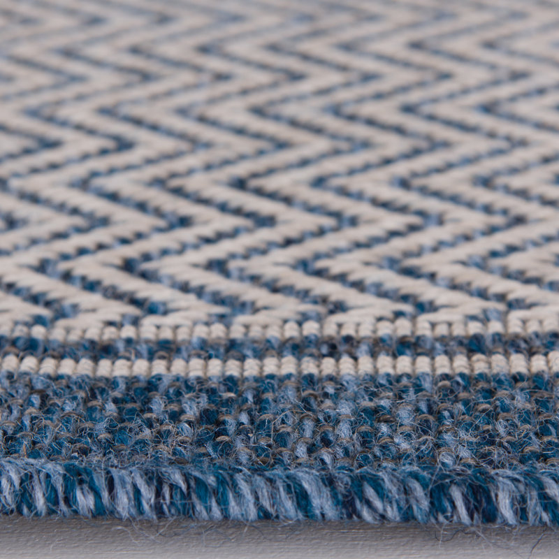 Ebern Designs Hampton Prinkalia Blue Area Rug, Rectangle 6'7" x 9'6"