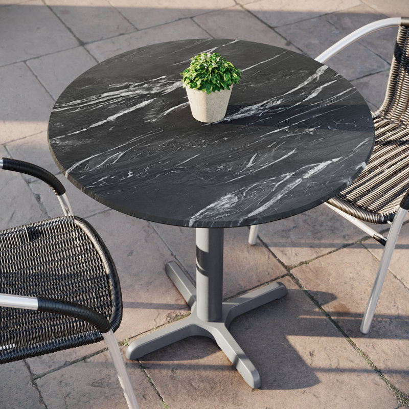 Plateau de table commercial sans soudure toutes saisons avec base entrecroisée, H 31,25 po x L 31,25 po x l 31,25 po