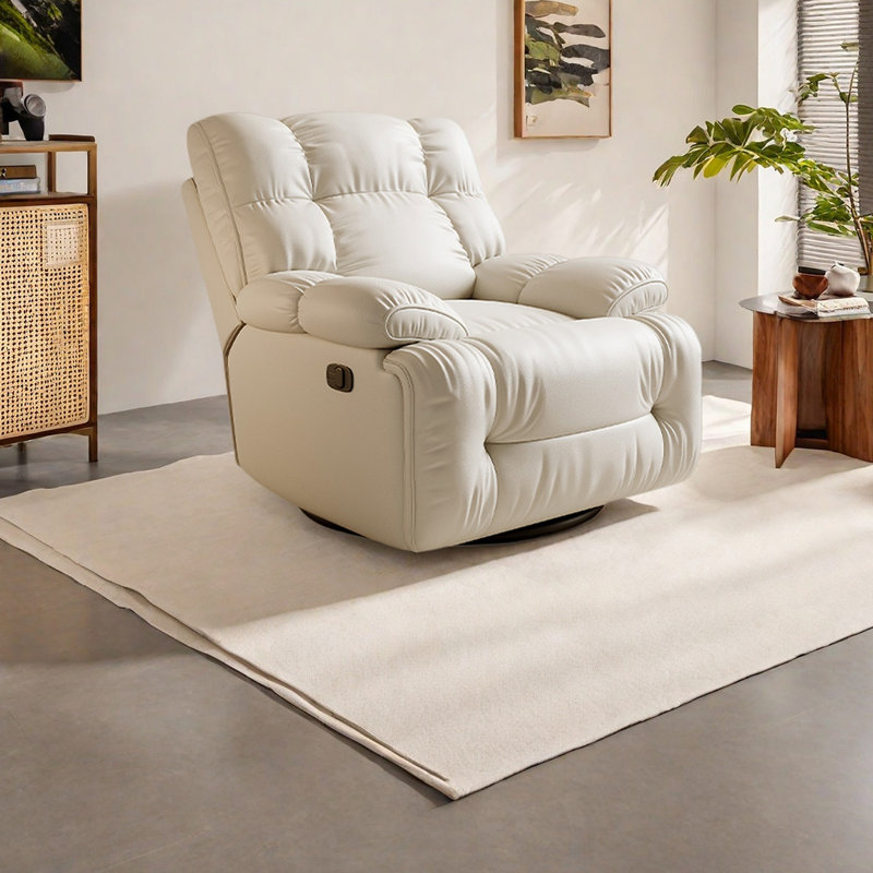 Sleek Ergonomic Recliner Comfy Stylish Design, White