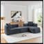 114" Cloud Sectional Couch With L-Shape Chaise, Modular Sofa With Movable Ottoman, Upholstered Couches For Living Room Bedroom, No Assembly Required-141976417