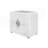 Charming White Teddy Sherpa Nightstand with Chrome Accents and Practical Design