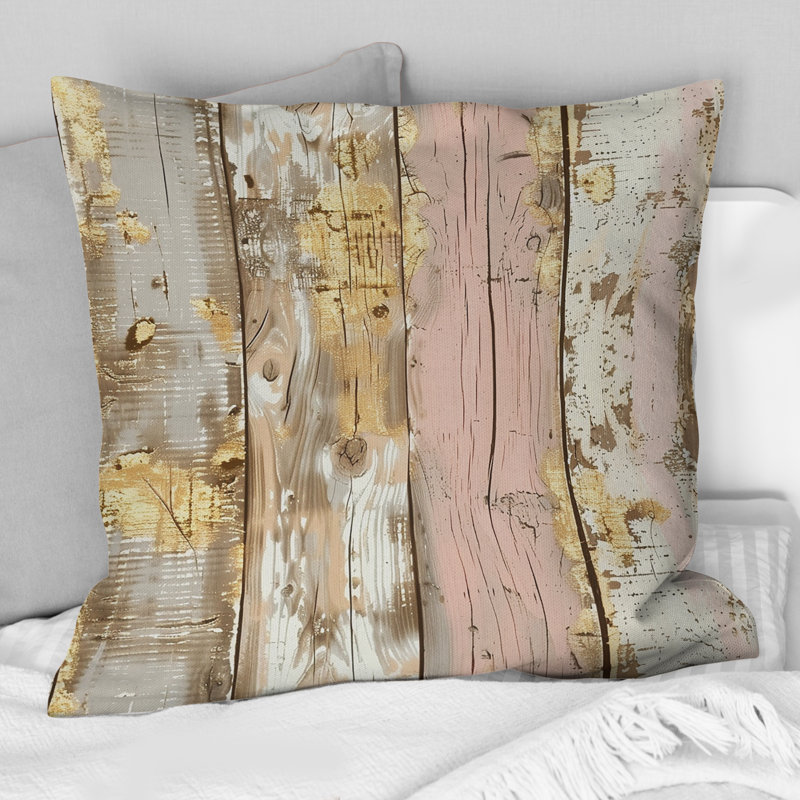 Coussin lombaire rétro Vintage Barnwood Charm, H 16 po x l 16 po, Carrée