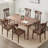 Dining Room Rectangular Simple Table 6 - Person Walnut Solid Wood Solid Wood Top Four Leg Dining Set