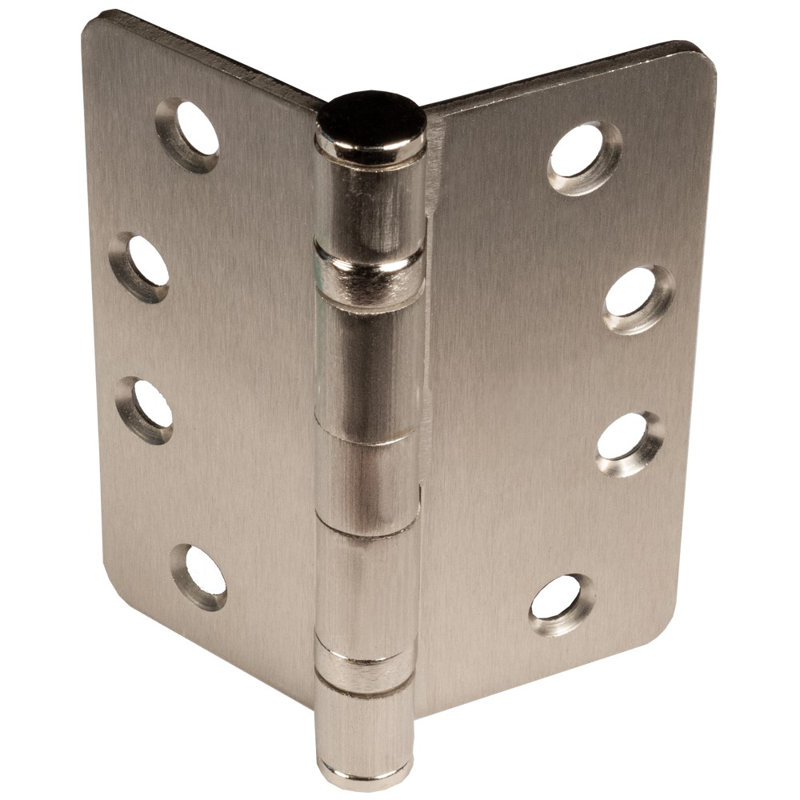 Smooth Fibreglass 1 Panel Shaker Exterior Door with 4-9/16" Jambs, Left Hand/Inswing, Satin Nickel