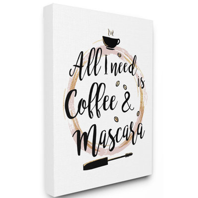 « café et mascara mode motif rose or word », art textuel
