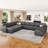 Zendajas Faux Leather U-Shaped Sectional-1004017567