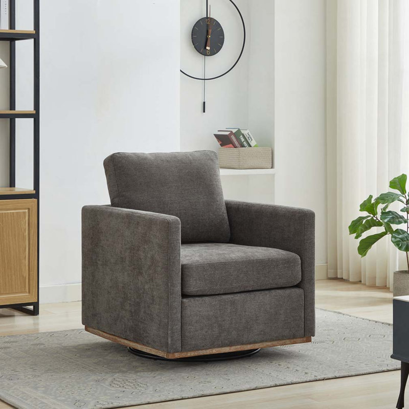 Fauteuil d'appoint pivotant carré l 30,7 po, Gris anthracite