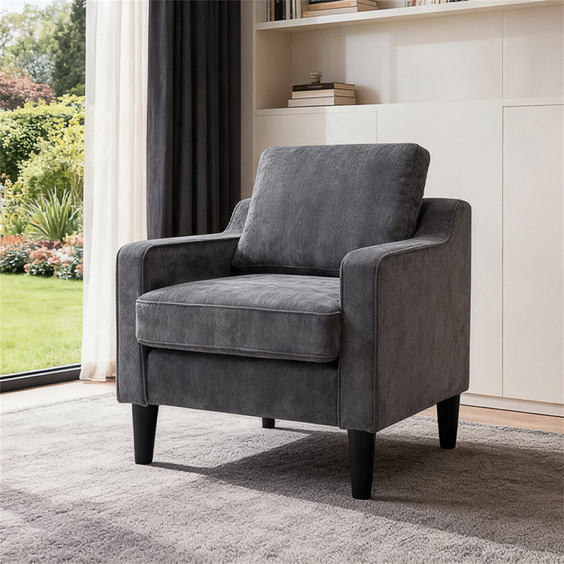 Chaise d'appoint confortable et de soutien avec coussin rembourré épais, idéale pour la détente et les intérieurs modernes