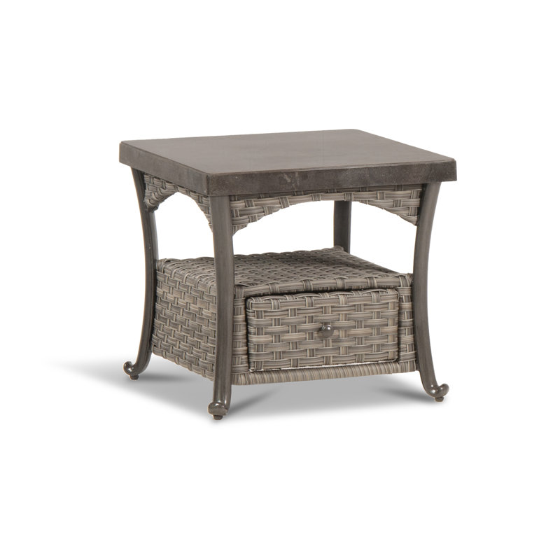 Davenport Outdoor Side Table w/ Bluestone Top