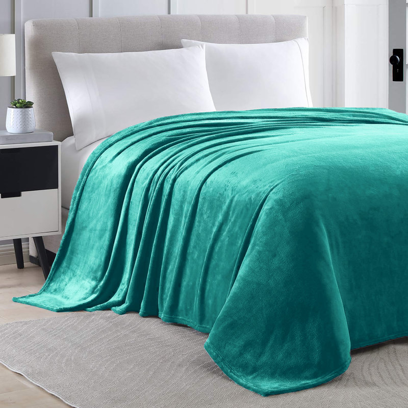Plain Weave / Muslin Throw Blanket, Turquoise, Queen