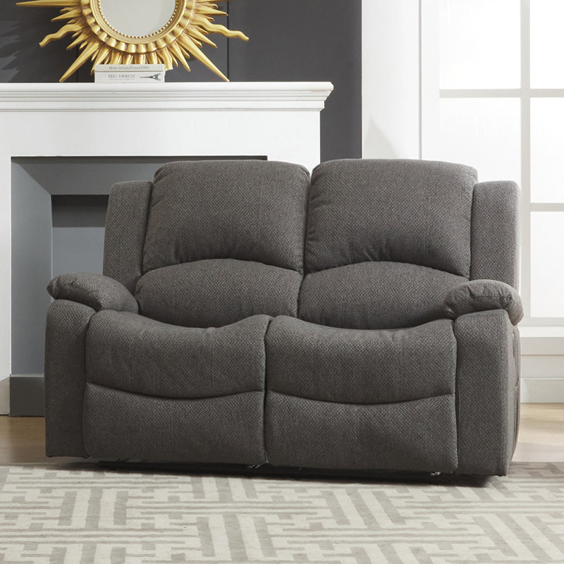 Celya 2 Seater Reclining Sofa, Dark Grey Polyester Twill