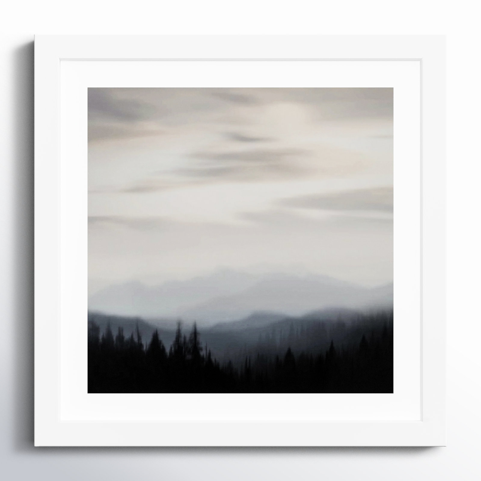 Mountain Vista II Photo Print, White Framed Paper, 13.12" H x 13.12" W x 0.88" D