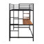 Lit mezzanine simple en métal avec bureau et tablettes, conception peu encombrante pour le bureau et le rangement, idéal pour les petites pièces-261668031