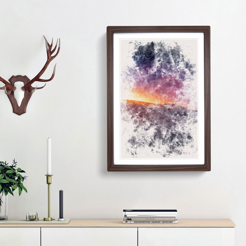 Shooting Star over Spain - Picture Frame Graphic Art Print, 63cm H x 45cm W x 2cm D, Walnut Framed