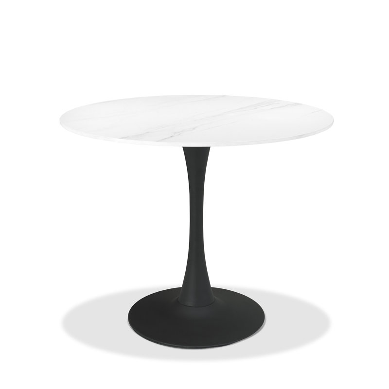 Mason Sintered Stone Table With 4 Arlo Chairs In Faux Leather, White, Grey