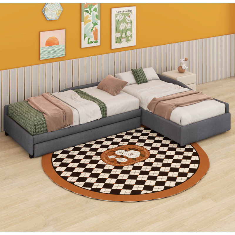 Kids Twin Daybed with Trundle, Gray