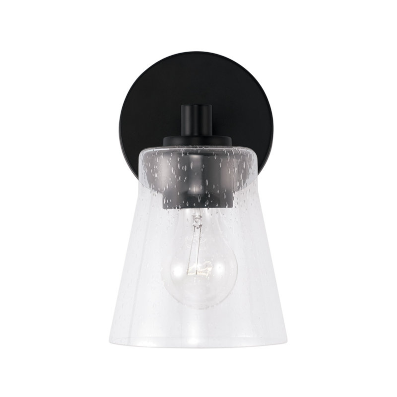 Steel Armed Sconce, Matte Black