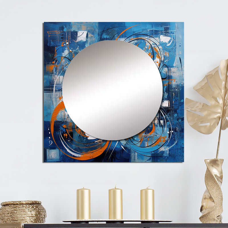 Etoyle - Miroir géométrique carré moderne pour décoration murale, 23 po x 23 po