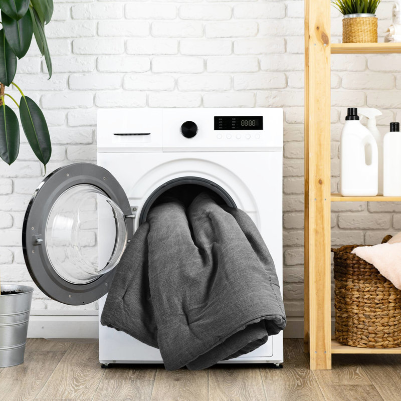 3Pcs King/ King Twill Washed Comforter - Breathable And Cozy, Stone Washed, Fill For Warmth , Versatile Design,