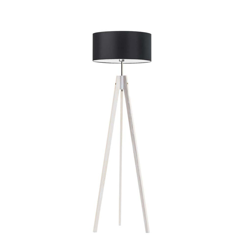 Arbutis 138cm Tripod Floor Lamp, White, Black