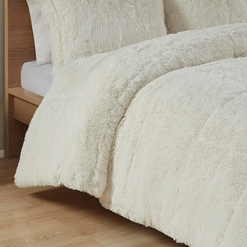 Full/Queen Shaggy Comforter - Soft And Warm Reverse Fur Mini Fill